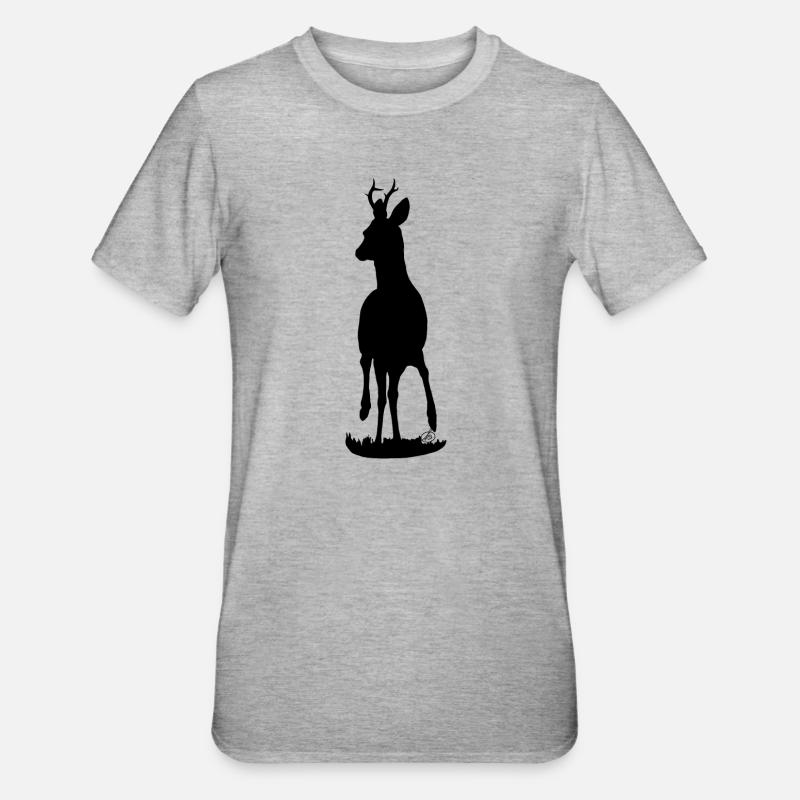 Stolzer Rehbock - Unisex Polycotton T-Shirt - Grau meliert