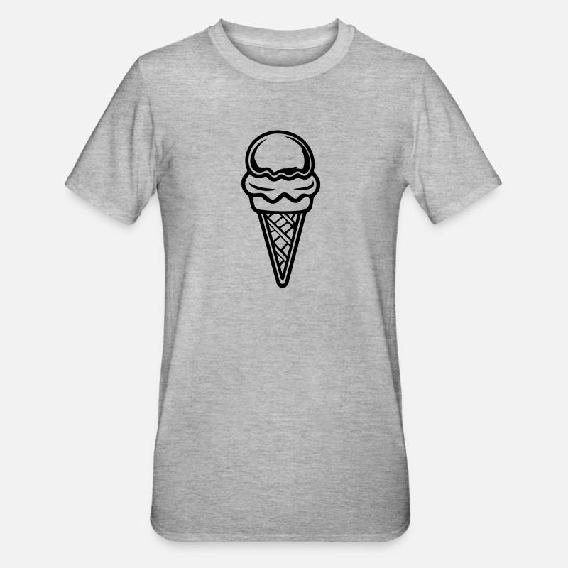 Eis Eiscreme - Unisex Polycotton T-Shirt - Grau meliert