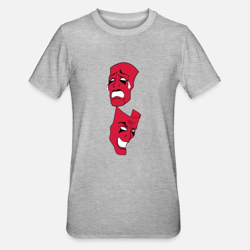 MASQUES Couleur variable - T-shirt polycoton Unisexe - gris chiné