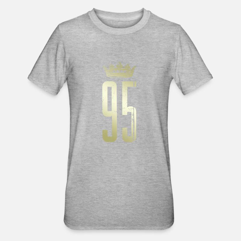 95 Nummer Krone - Unisex Polycotton T-Shirt - Grau meliert