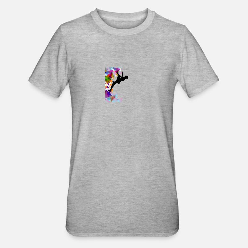 Klettern - Unisex Polycotton T-Shirt - Grau meliert