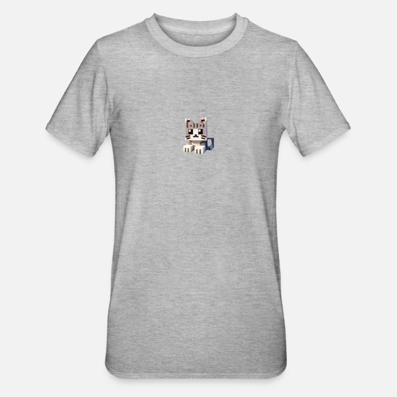 Chat Pixel 2 - T-shirt polycoton Unisexe - gris chiné