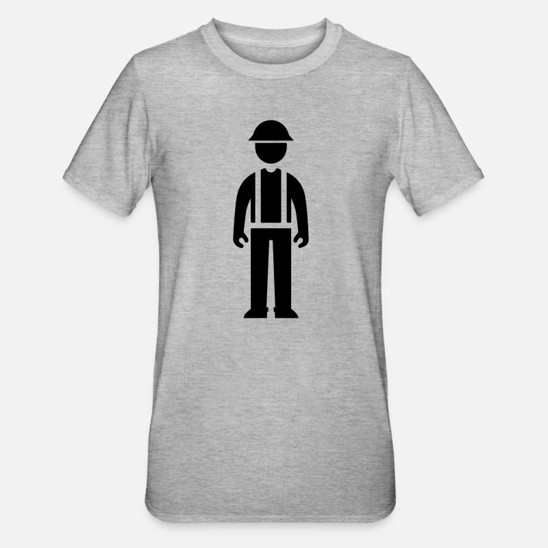 Chef d’équipe ouvrier du bâtiment - T-shirt polycoton Unisexe - gris chiné