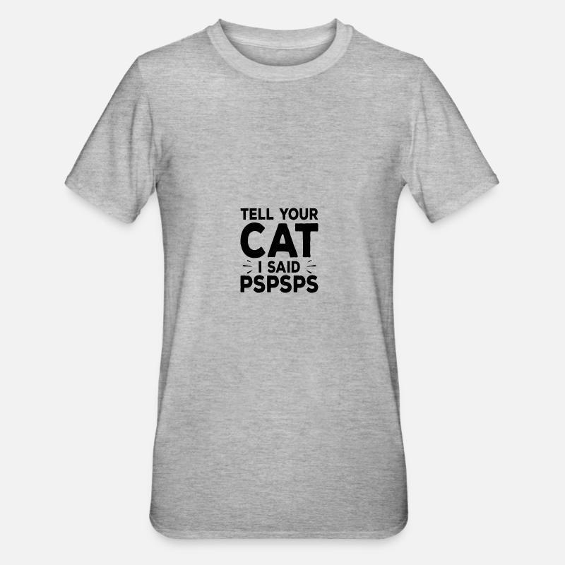 Chat - T-shirt polycoton Unisexe - gris chiné
