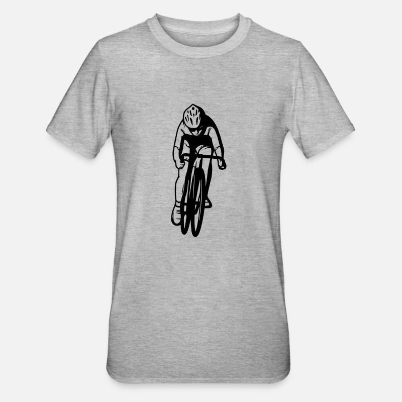 Conception de vélo de route - T-shirt polycoton Unisexe - gris chiné