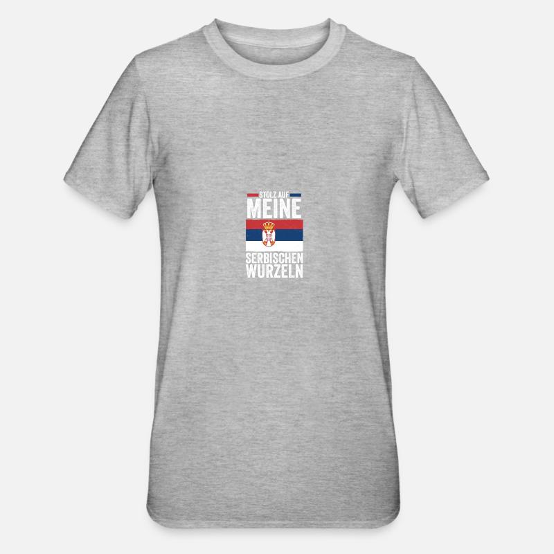 Serbe Serbe Serbie - T-shirt polycoton Unisexe - gris chiné