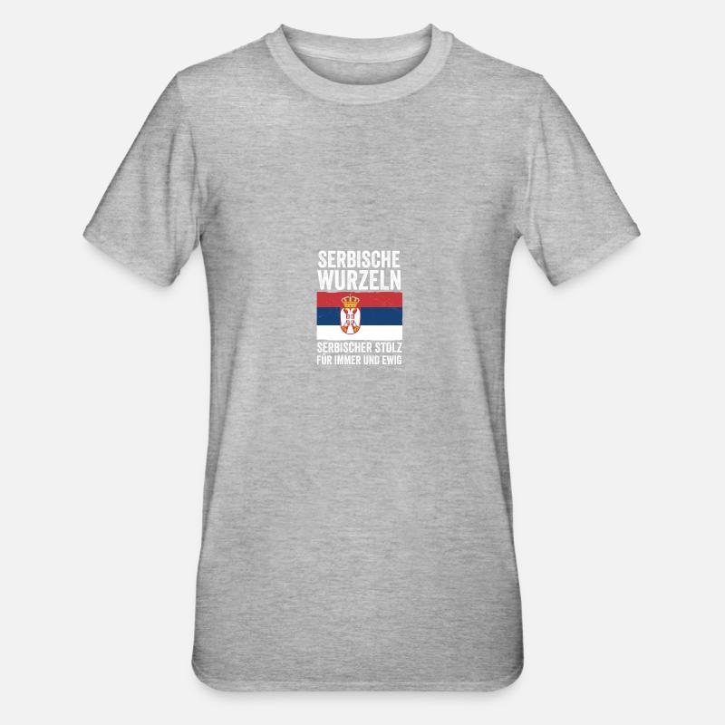 Serbe Serbe Serbie - T-shirt polycoton Unisexe - gris chiné