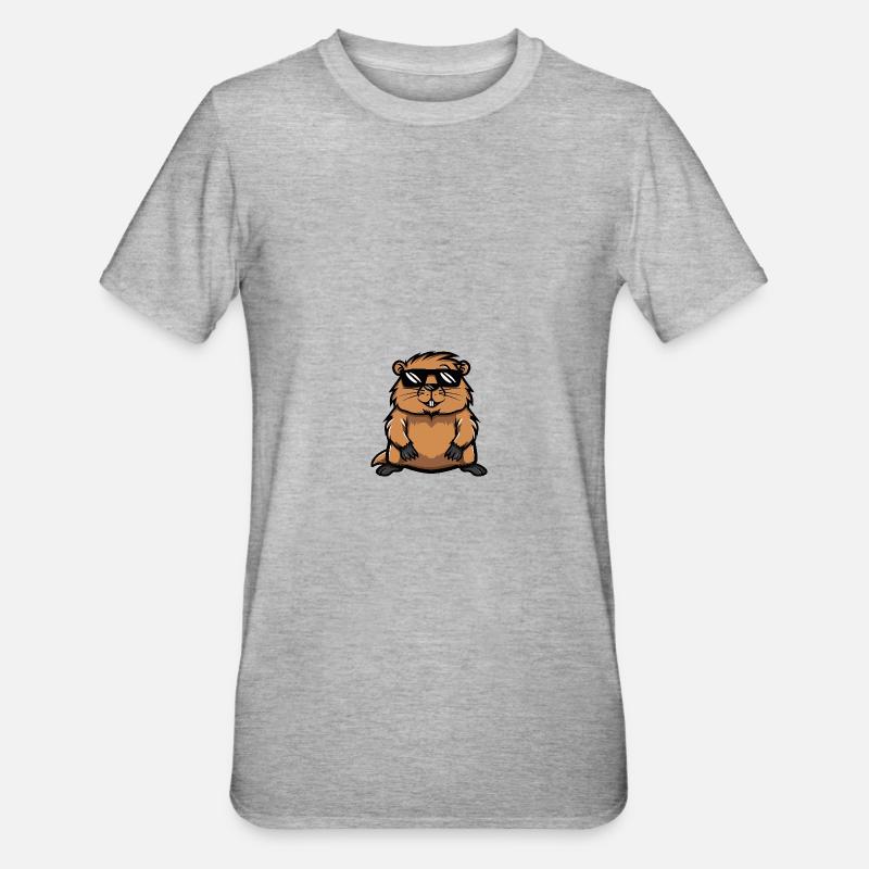 Beaver Cool Comic - Unisex Polycotton T-Shirt - heather grey
