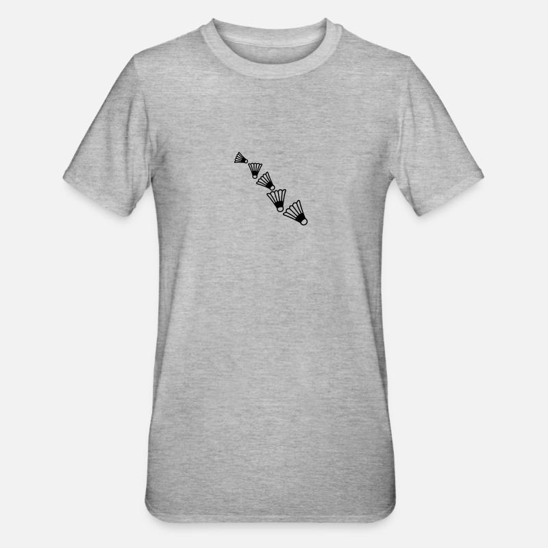 Badmintons Pattern - Unisex Polycotton T-Shirt - Grau meliert