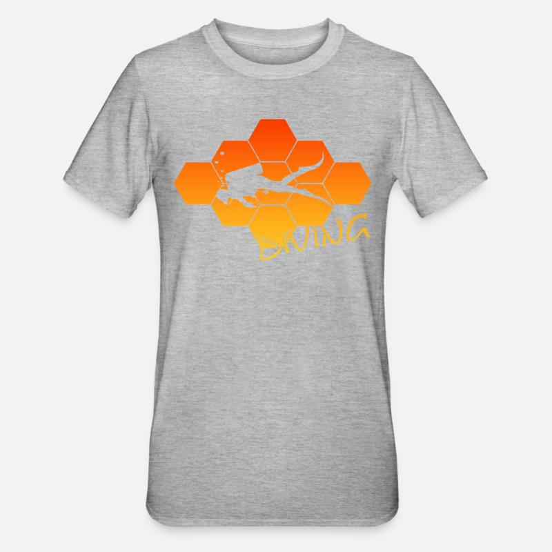 Tauchen - Unisex Polycotton T-Shirt - Grau meliert