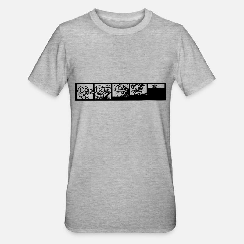 lustig comics strip - Unisex Polycotton T-Shirt - Grau meliert