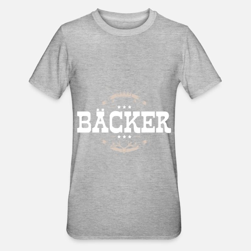 Bäcker Beruf - Unisex Polycotton T-Shirt - Grau meliert