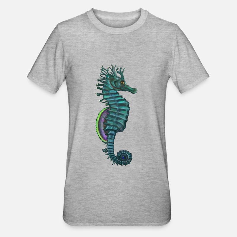 hippocampe - T-shirt polycoton Unisexe - gris chiné