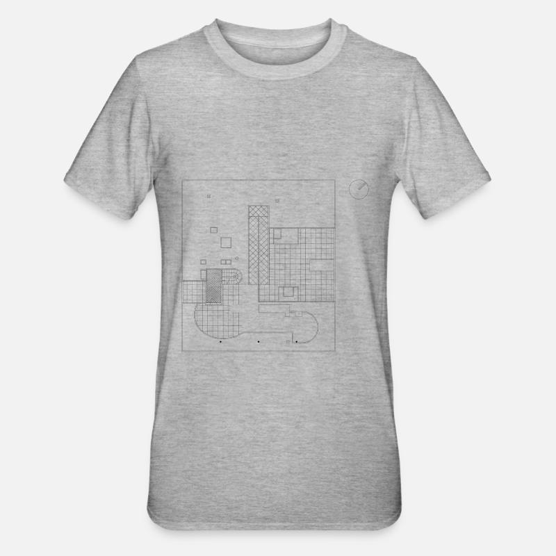 ARCHITECTURE Plan - T-shirt polycoton Unisexe - gris chiné