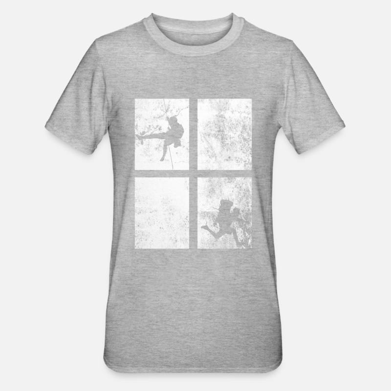 4 Rectangle - Escalade - - T-shirt polycoton Unisexe - gris chiné