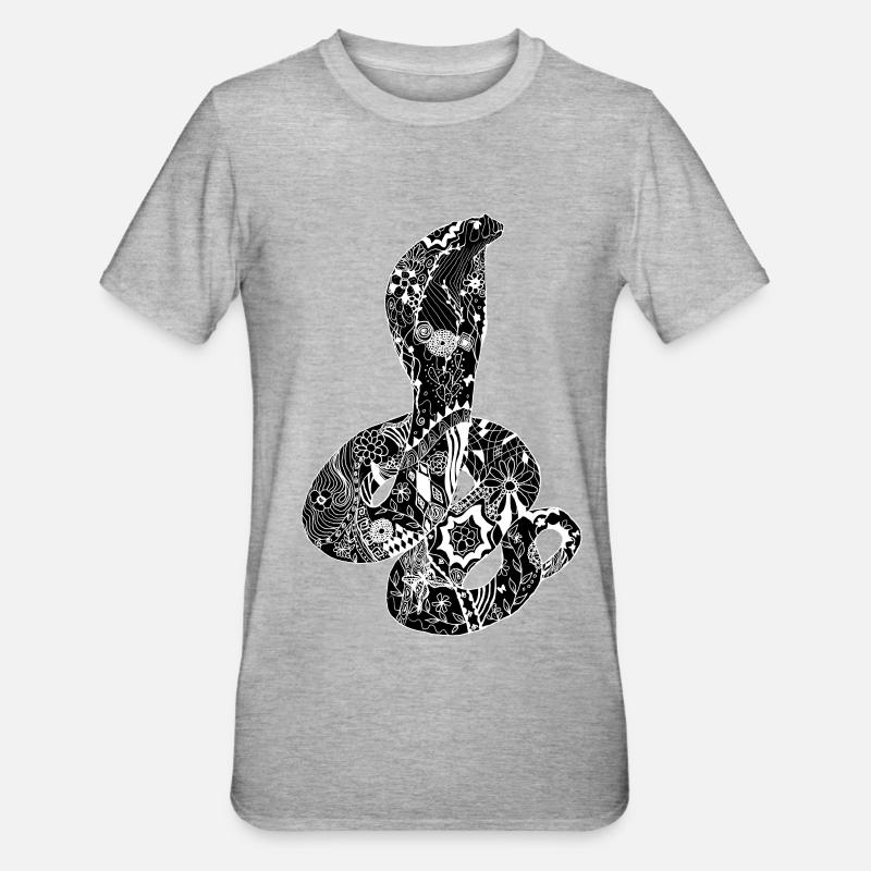 Patchwork Cobra - T-shirt polycoton Unisexe - gris chiné