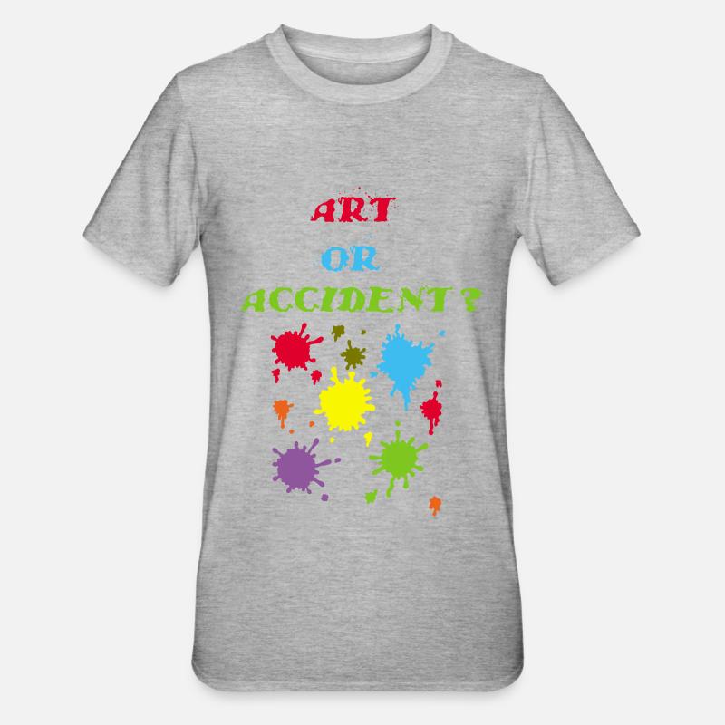 Kunst oder Unfall? - Unisex Polycotton T-Shirt - Grau meliert