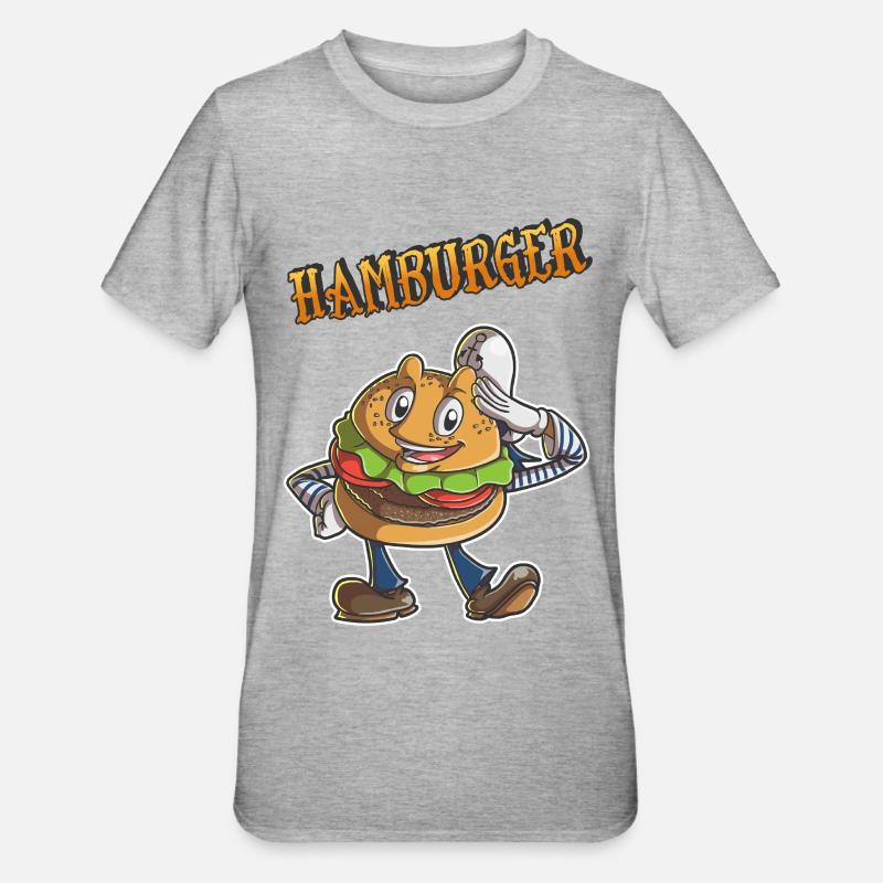 hamburger - T-shirt polycoton Unisexe - gris chiné