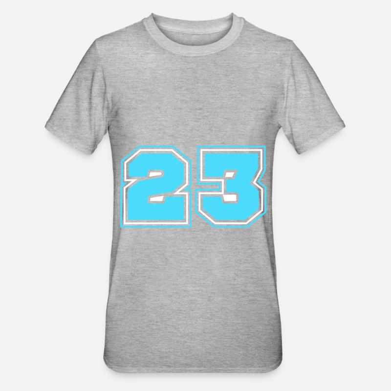 23 Numéro de numéro - T-shirt polycoton Unisexe - gris chiné