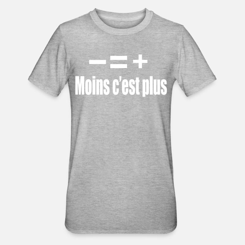 Moins C’est Plus - T-shirt polycoton Unisexe - gris chiné