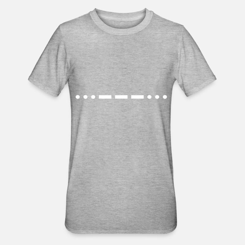 Code Morse SOS - T-shirt polycoton Unisexe - gris chiné