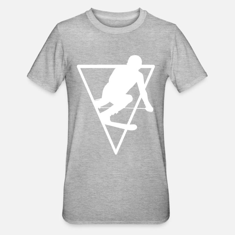 Triangle - Ski - (2) - T-shirt polycoton Unisexe - gris chiné