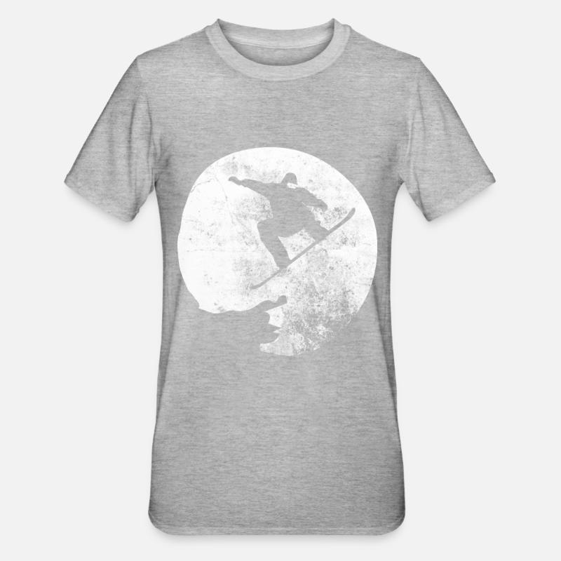 Lune - Snowboard - (2) - T-shirt polycoton Unisexe - gris chiné