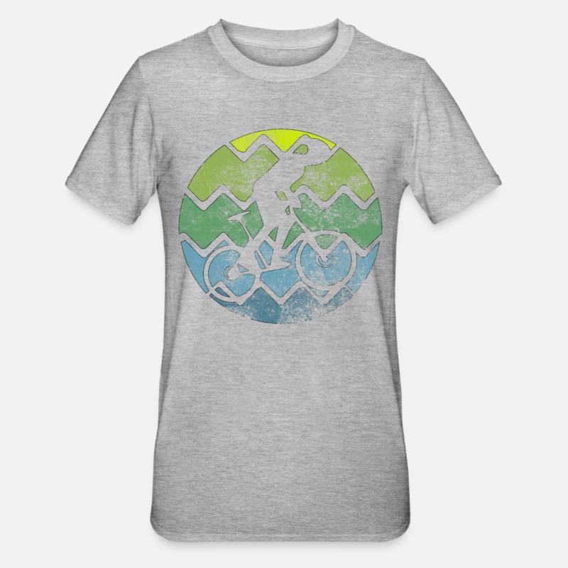 Rétro - Cyclisme - - T-shirt polycoton Unisexe - gris chiné