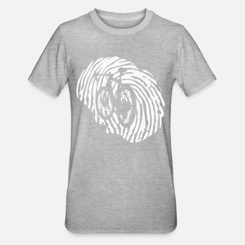 Empreinte digitale - Cyclisme - - T-shirt polycoton Unisexe - gris chiné