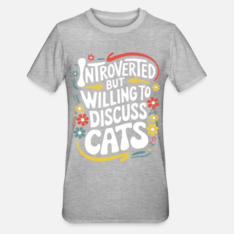 Introvert, antisocial, introvert - Unisex Polycotton T-Shirt - heather grey