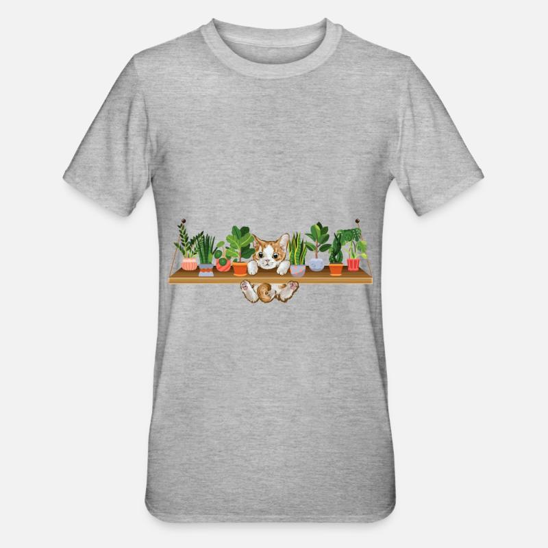 Propriétaire de plante de chaton espiègle - T-shirt polycoton Unisexe - gris chiné