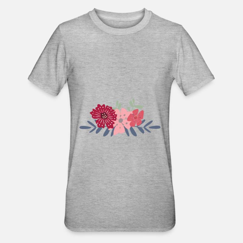bouquet de fleurs - T-shirt polycoton Unisexe - gris chiné