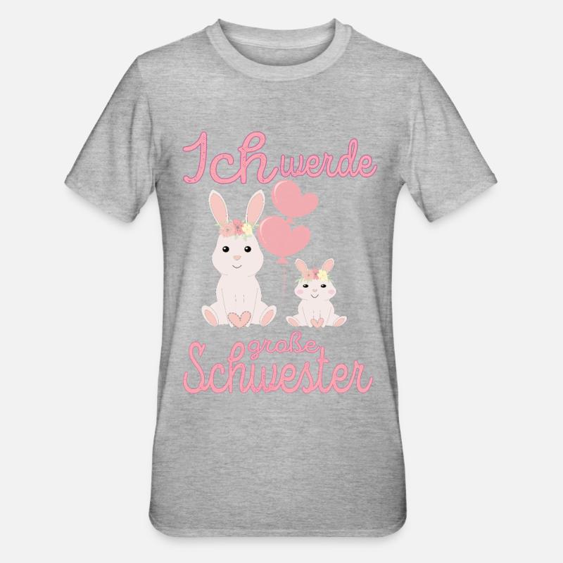 Große Schwester Ich werde - Unisex Polycotton T-Shirt - Grau meliert