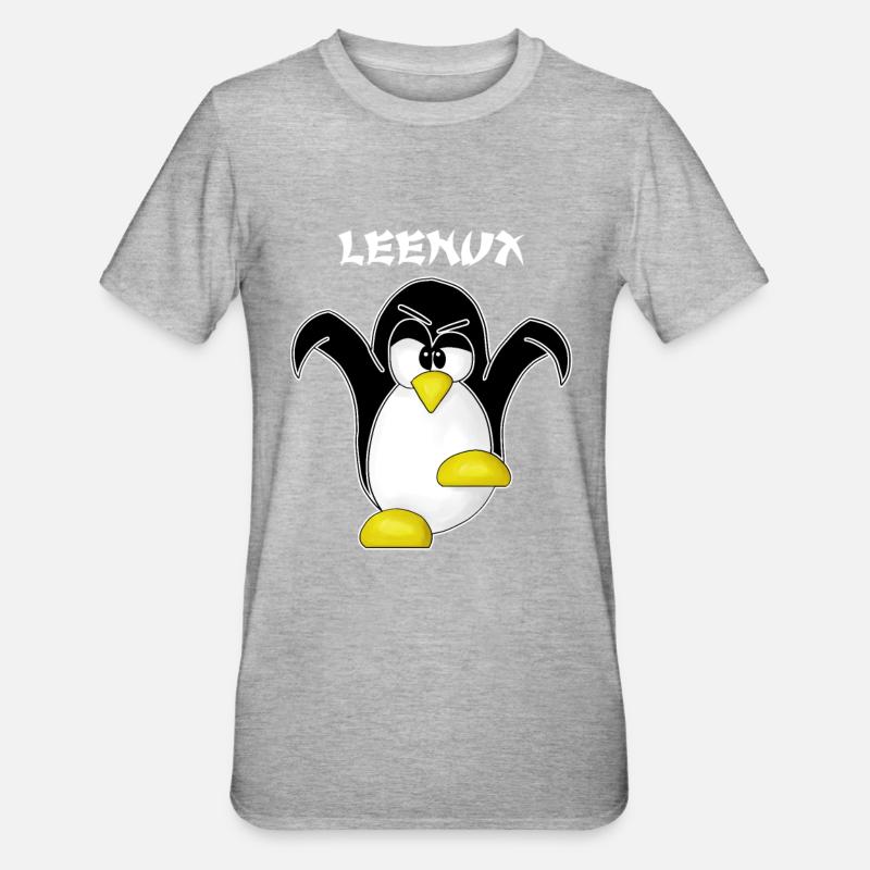Linux Computer Nerd Geek Cadeau Admin. Informatique - T-shirt polycoton Unisexe - gris chiné