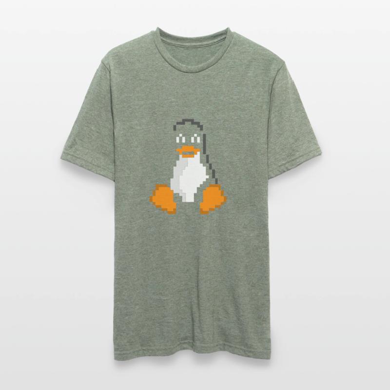Linux Penguin Pixel Art Sys Admins Computer Hacker Unisex Polycotton T-Shirt