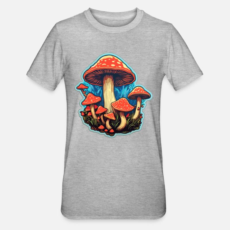 Toadstool Mushroom Mushroom Picker - Unisex Polycotton T-Shirt - heather grey