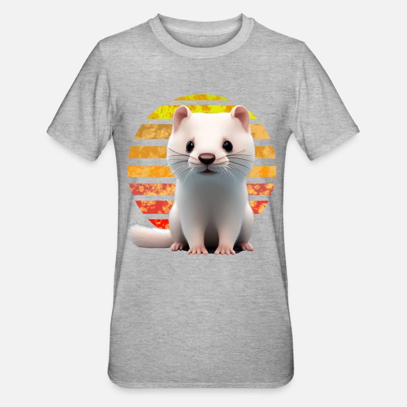 Furet Coucher de soleil - T-shirt polycoton Unisexe - gris chiné