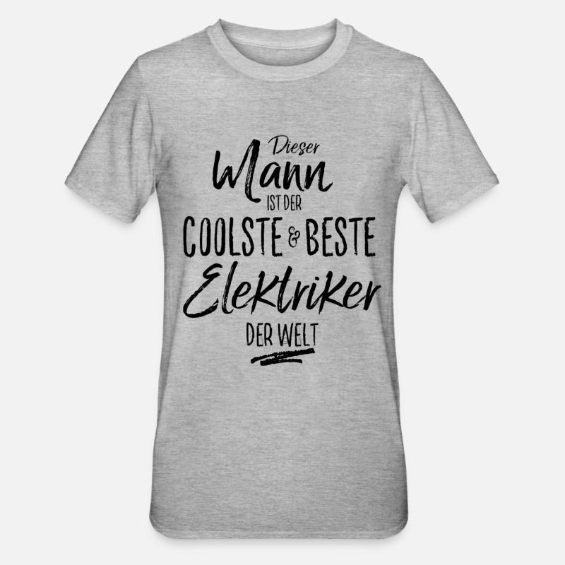 elektriker der Beste (s) - Unisex Polycotton T-Shirt - Grau meliert