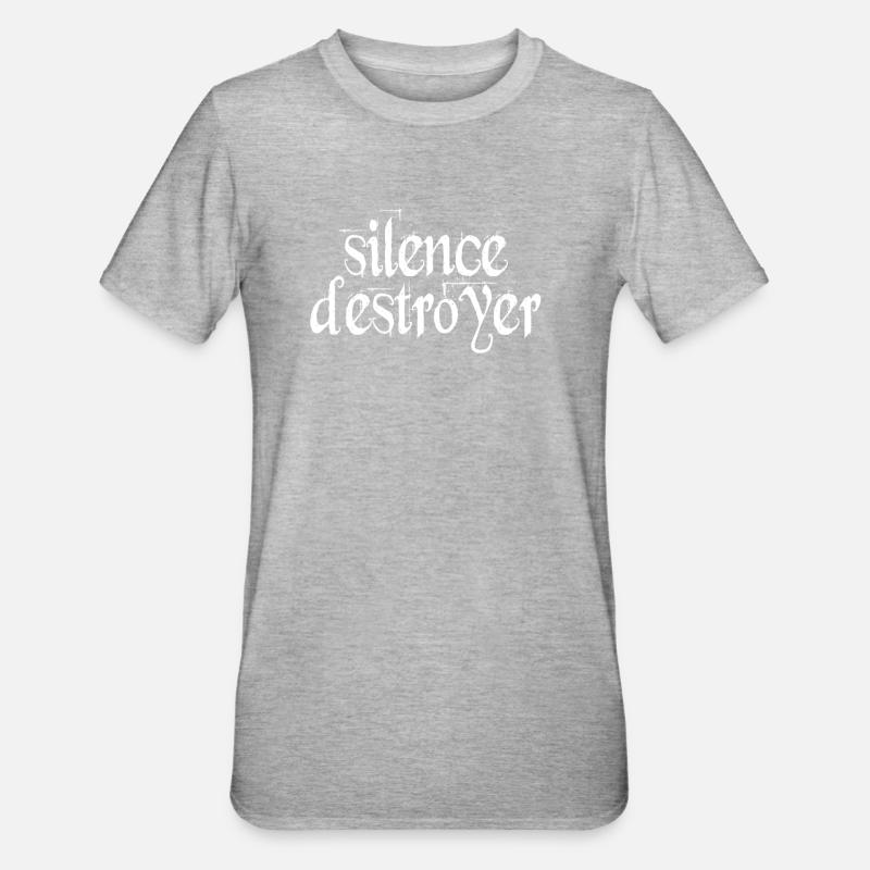 Silence Destructeur de silence - T-shirt polycoton Unisexe - gris chiné