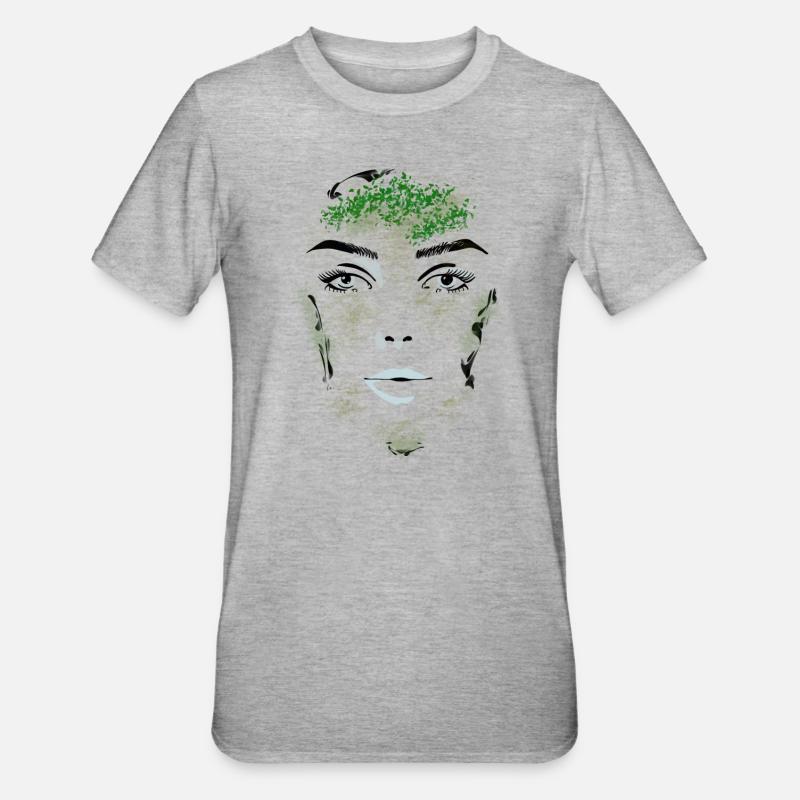 Women's face - Unisex Polycotton T-Shirt - heather grey