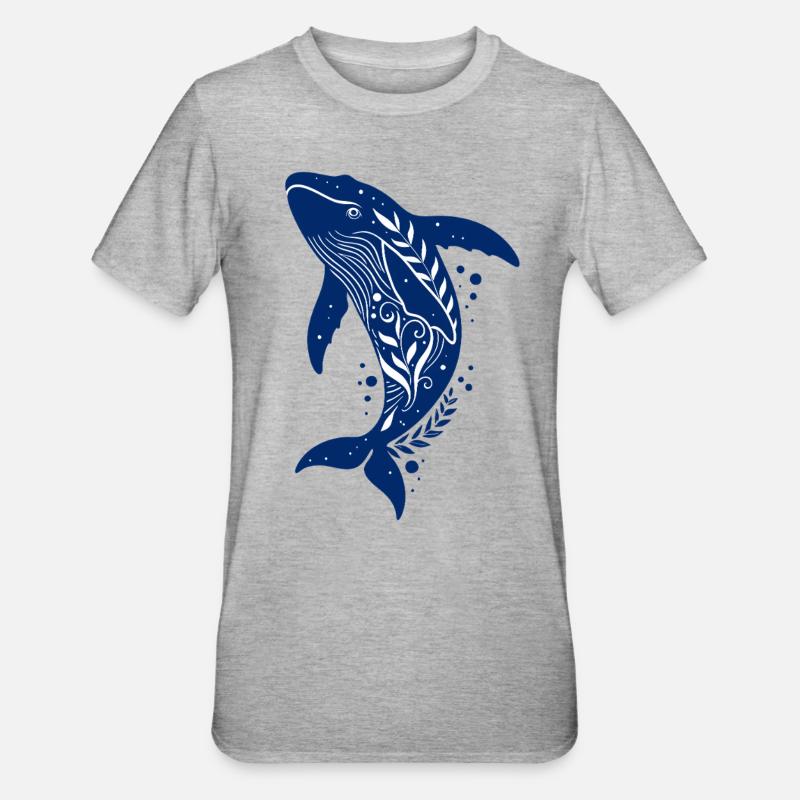 Le rorqual bleu - T-shirt polycoton Unisexe - gris chiné