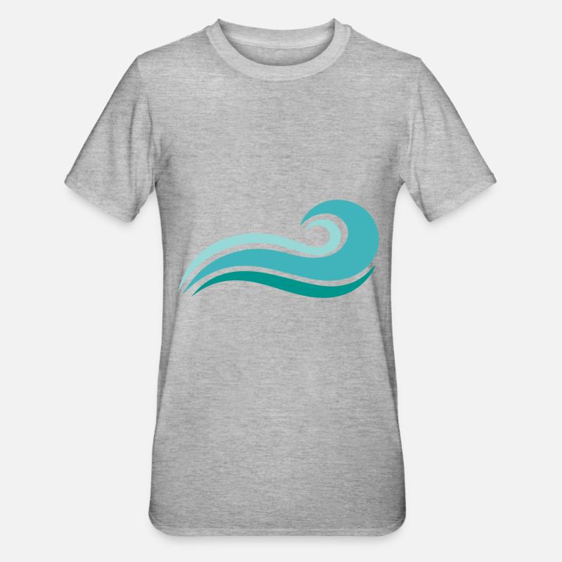 Welle - Unisex Polycotton T-Shirt - Grau meliert
