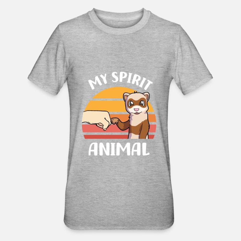 Frettchen - Unisex Polycotton T-Shirt - Grau meliert