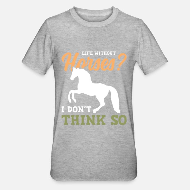 chevaux de cheval - T-shirt polycoton Unisexe - gris chiné