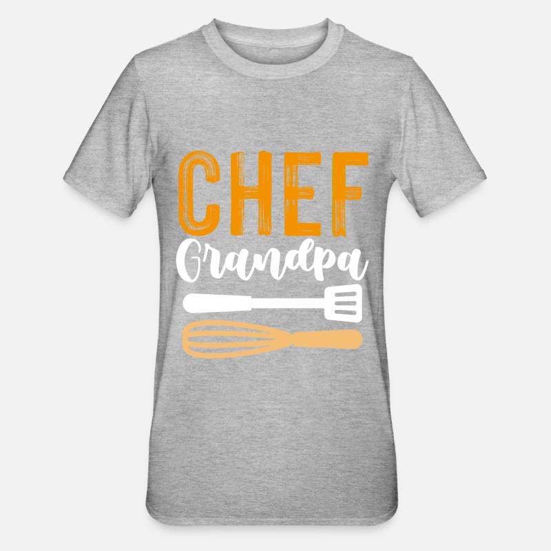 chef chef grand-père - T-shirt polycoton Unisexe - gris chiné