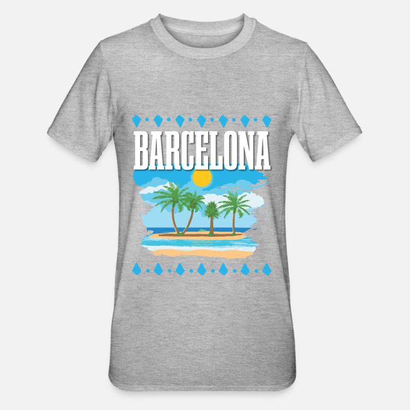 Barcelone - T-shirt polycoton Unisexe - gris chiné