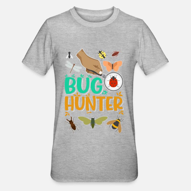 Beetle Hunter Insects Entomologiste Biologiste - T-shirt polycoton Unisexe - gris chiné