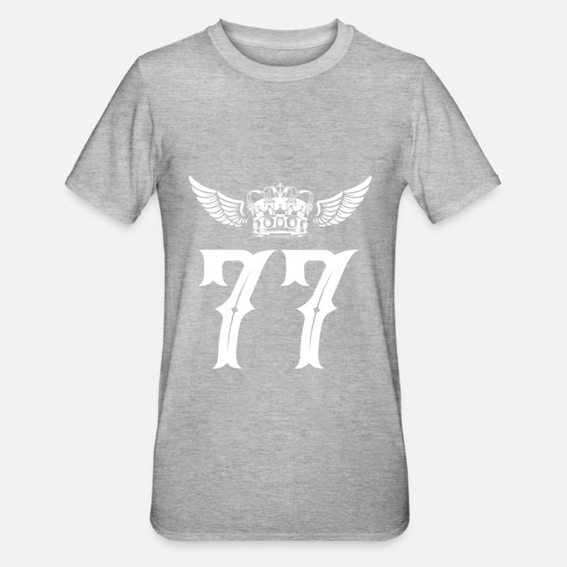 77 Couronne de numéros - T-shirt polycoton Unisexe - gris chiné