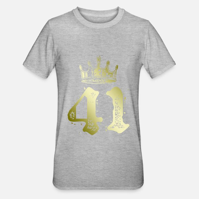 41 Couronne numérique - T-shirt polycoton Unisexe - gris chiné