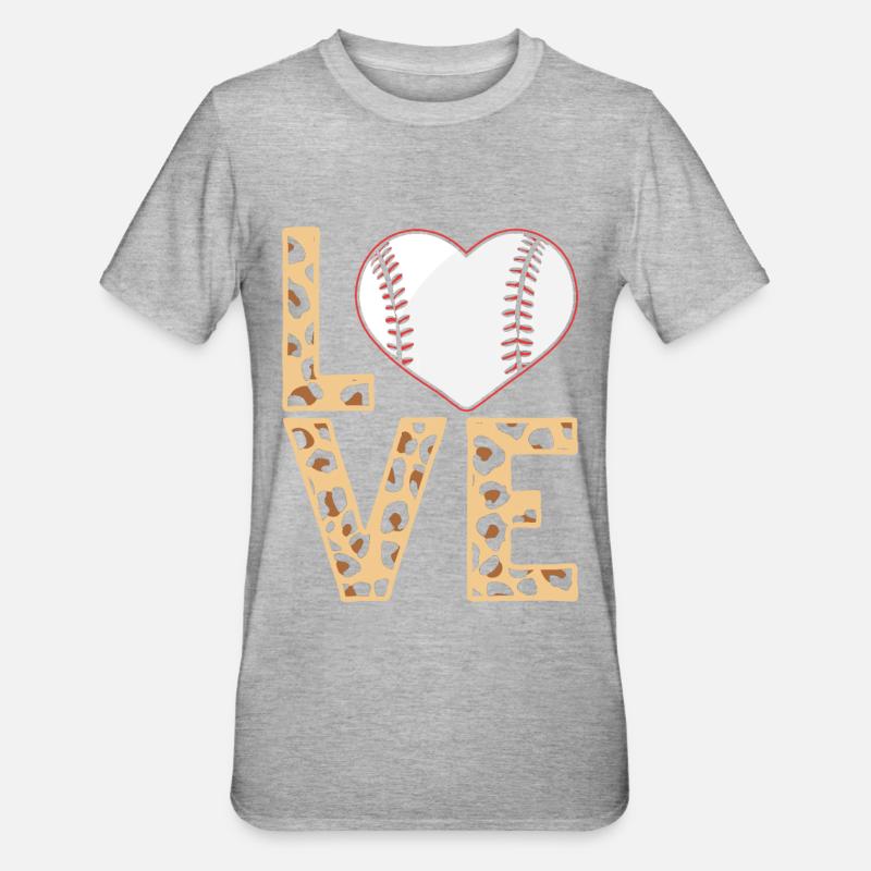 Leopard Baseball Thème Baseball Féminin - T-shirt polycoton Unisexe - gris chiné